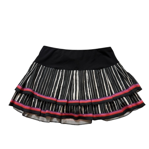 Lucky in Love Black and Pink Striped Mini Tennis Golf Skirt Skort Size Small - Picture 3 of 4